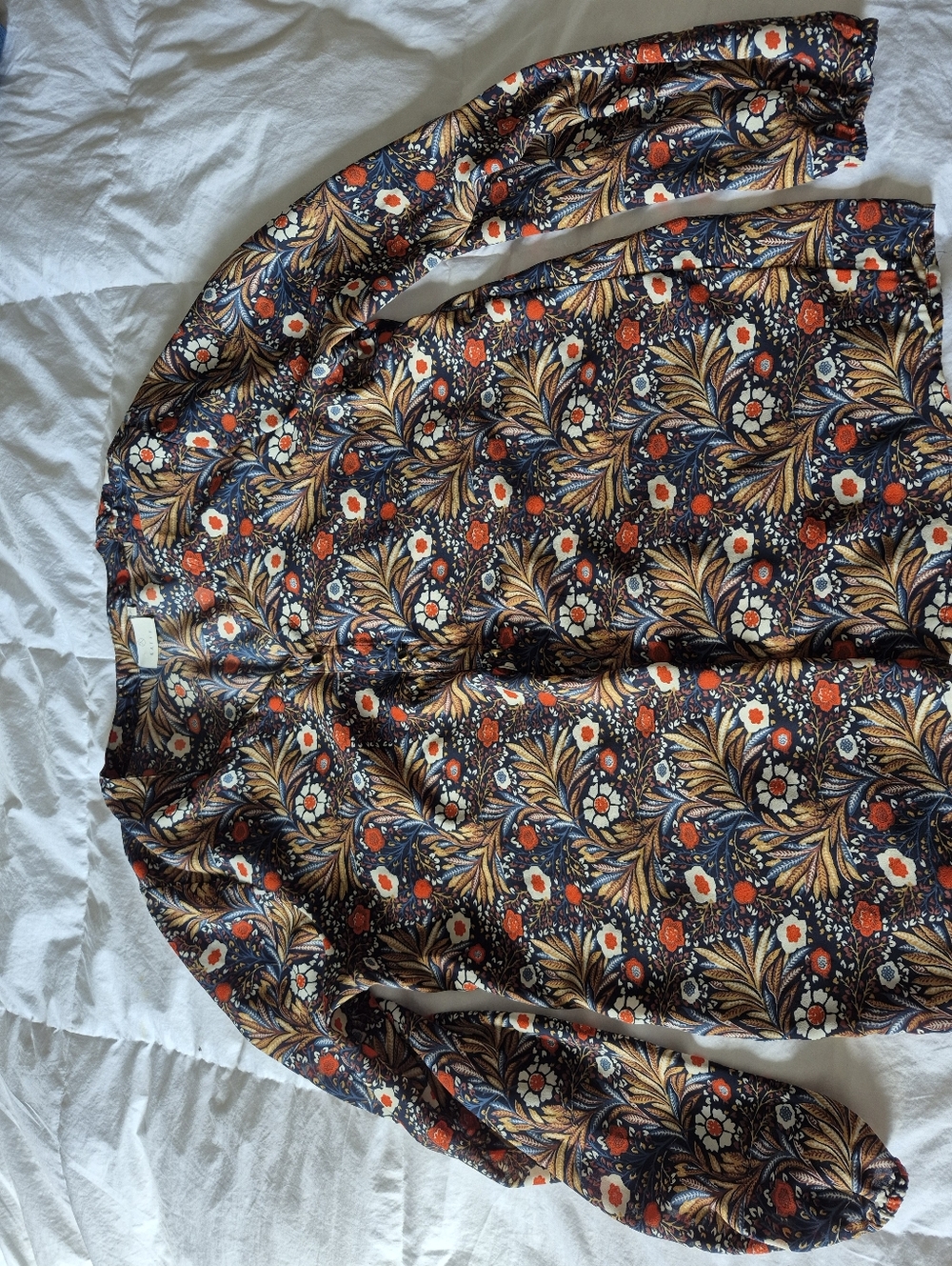 Kaffe Floral Print Blouse- Navy, Rust & Cream